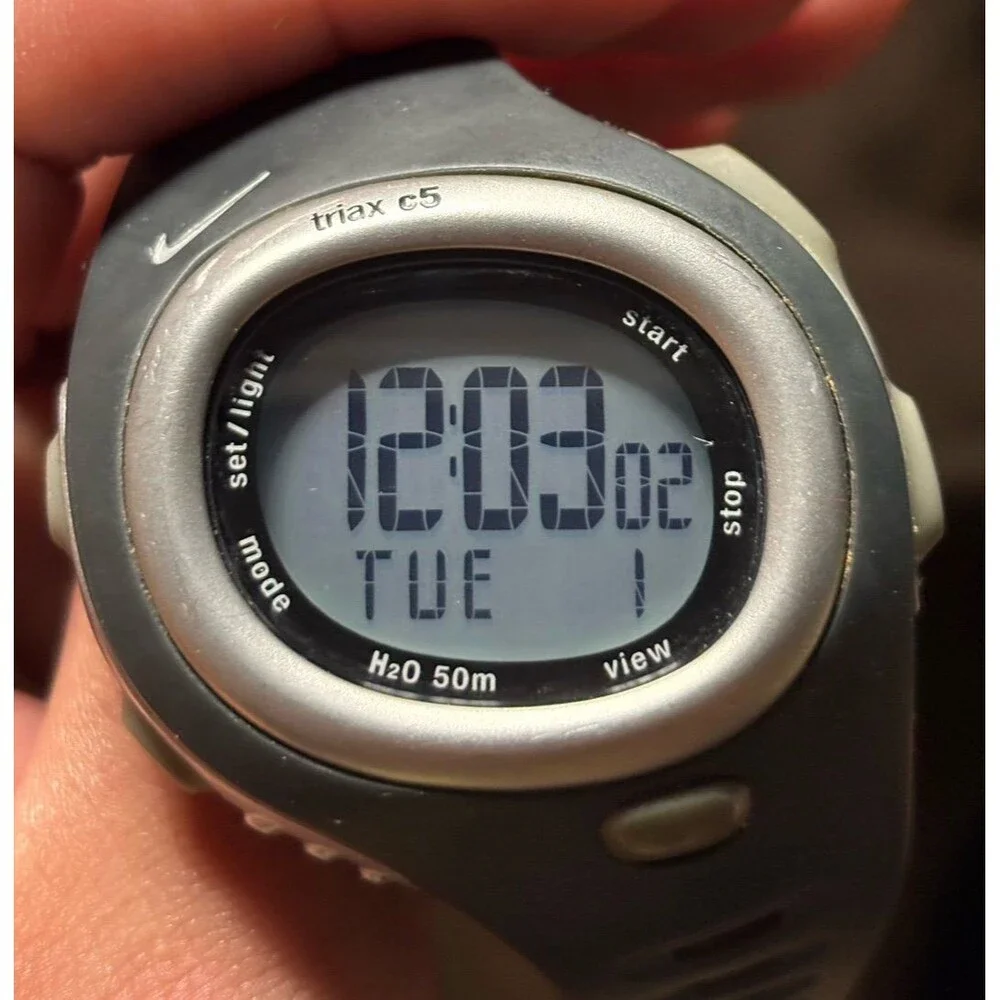 Vintage Nike Triax C5 SM0015 50M WR Digital Sports Watch No Battery Watch Only